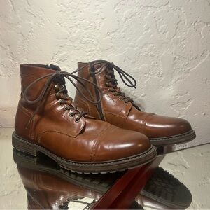 Bruno Marc Men’s Motorcycle Boots Brown Leather